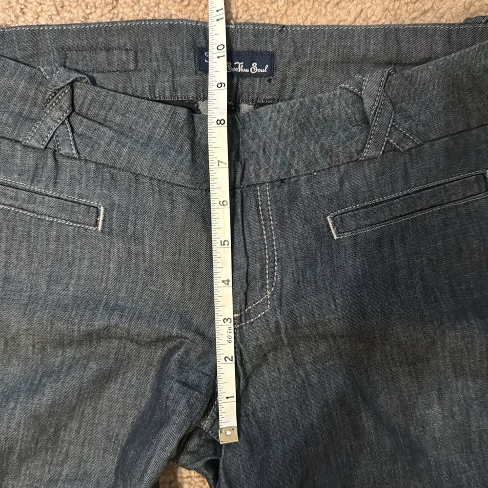 Wide leg chambray trousers - Picture 6 of 9